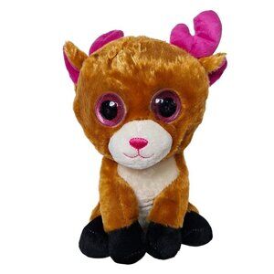 Kellytoy Reindeer Christmas Plush Stuffed Animal Brown Pink 11"